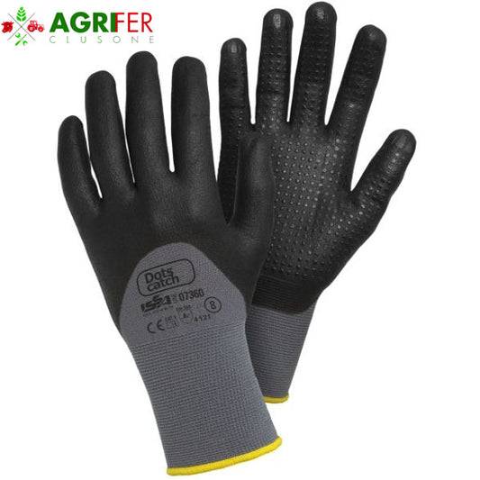 GUANTI NITRILE DOTS NERI TAGLIA 10